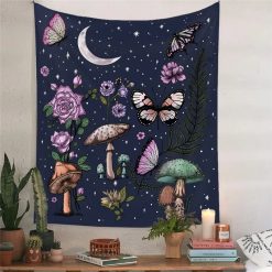 Tenture Murale Astrologie Bohème Papillons et Étoiles