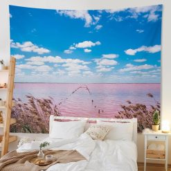 Tenture Murale Paysage de Camargue Horizon Rosé sous le Ciel Bleu