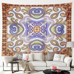 Vue de face Tenture Murale Mandala Oriental Douceur Pastel