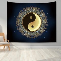 Magnifique Tenture Bouddha Yoga Yin-Yang Éclat Lunaire