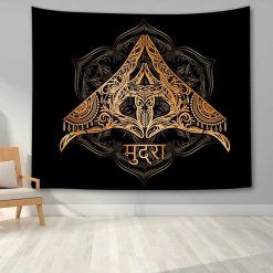 Tenture Bouddha Yoga Symboles Sacrés Mudrā मुद्रा