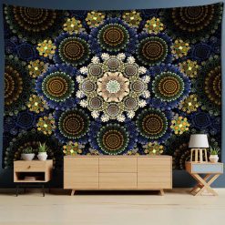 Tenture Murale Mandala Éclat Floral Nocturne