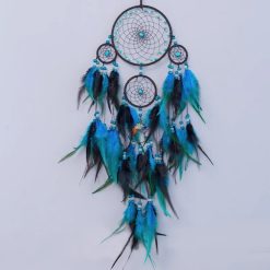 Attrape-Rêves Ethnique 'Plumes d'Aigue-Marine'