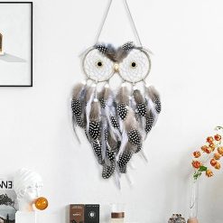 Attrape-Rêves Hibou 'Plumes Mystiques Grises'