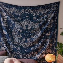 Tenture Murale Hippie Galaxie Florale Astrale