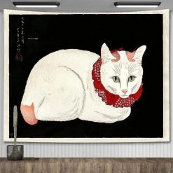 Tenture Murale Japonaise Chat Impérial en Repos