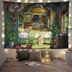 Tenture Murale Japonaise Cocooning à Ghibli