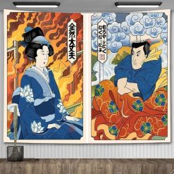 Tenture Murale Japonaise Manga Duel des Éléments