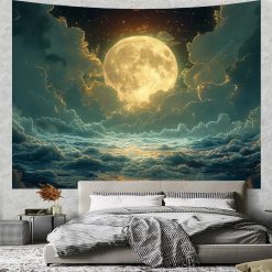 Tenture Murale Paysage Éveil de la Lune sur l'Océan de Nuages