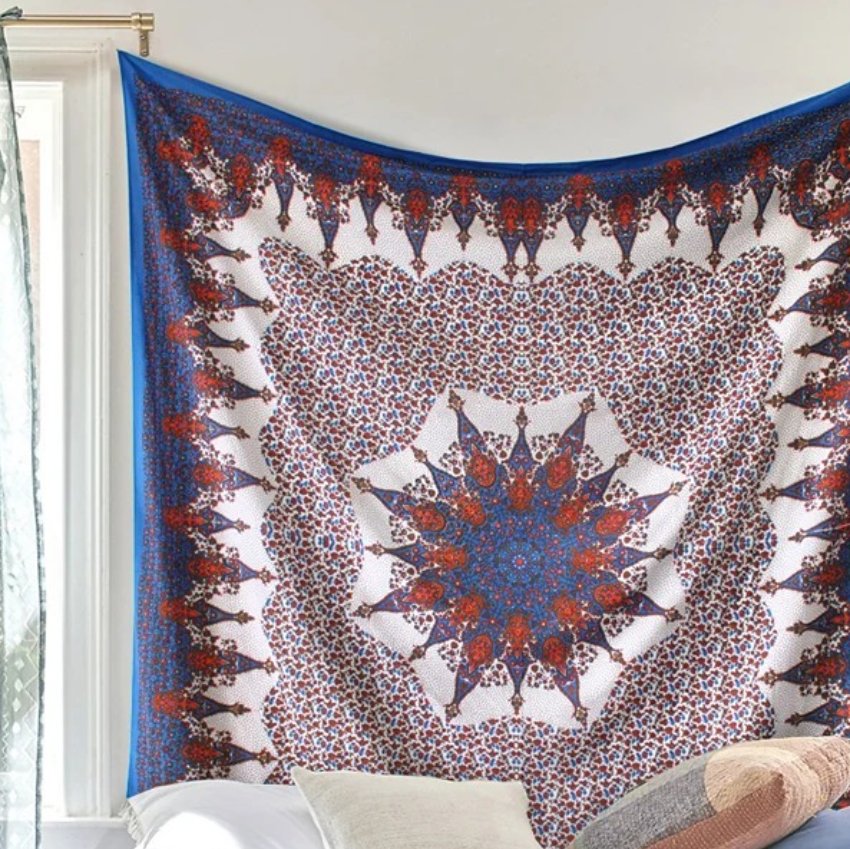 Détails de la Tenture Murale Mandala Éclat Oriental - 100% coton - Fait à la main