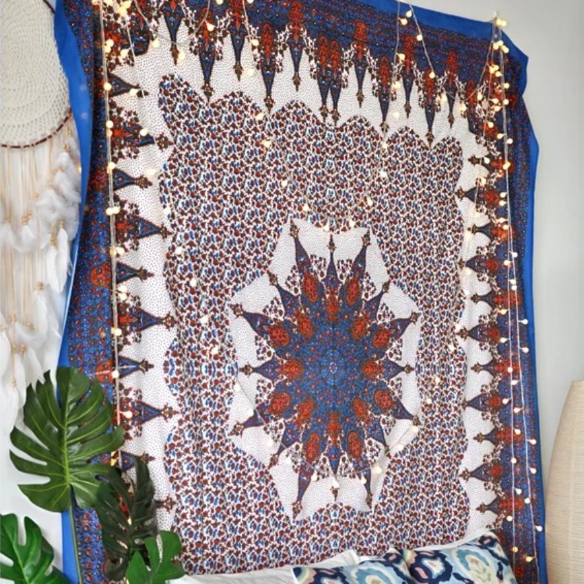 Magnifique Tenture Murale Mandala Éclat Oriental - 100% coton - Fait à la main