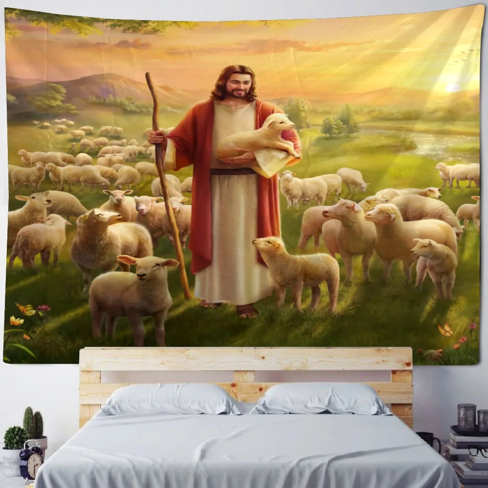 Tenture Murale Art Chrétien "Le Bon Berger"