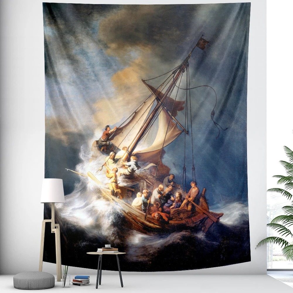 Tenture Murale Art Chrétien "Tempête Apaisée"