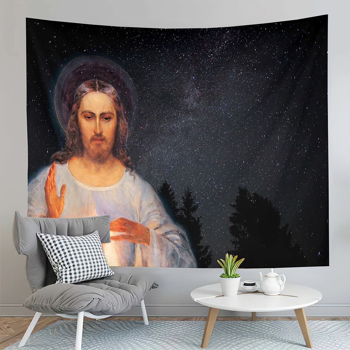 Tenture Murale Art Chrétien "Veilleur des Étoiles"