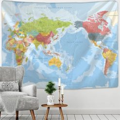 Tenture Murale Carte du Monde Exploration Colorée