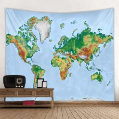 Tenture Murale Carte du Monde - Reliefs Terrestres