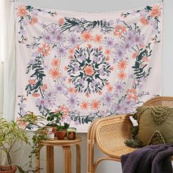 Tenture Murale Hippie "Éclat Sauvage en Fleurs"