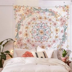 Tenture Murale Hippie "Jardin Enchanté Pastel"