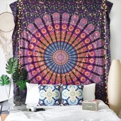 Tenture Murale Mandala 'Éveil Mystique' - 100% coton - Fait à la main