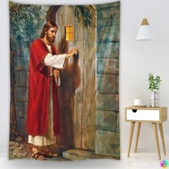 Tenture Murale Art Chrétien "Jésus Frappe à la Porte"
