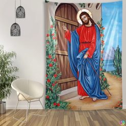 Tenture Murale Art Chrétien "Le Christ à la Porte"
