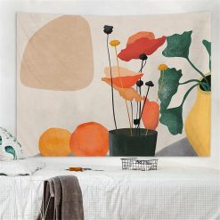Tenture Murale Nature "Bouquet Abstrait aux Couleurs Chaudes"