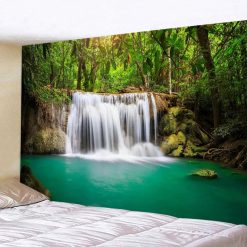 Tenture Murale Nature "Cascade Émeraude Tropicale"