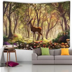 Tenture Murale Nature "Clairière du Cerf Enchanté"