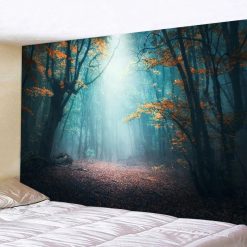 Tenture Murale Nature "Clarté Enchantée en Forêt d'Automne"
