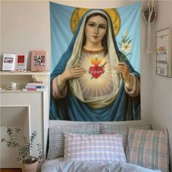 Tenture Murale Art Chrétien "Cœur Immaculé de Marie"