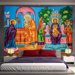 Tenture Murale Art Chrétien Orthodoxe - Style Byzantin - Présentation au Temple du Christ