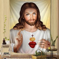 Tenture Murale Art Chrétien "Sacré-Cœur de Jésus"