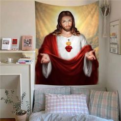 Tenture Murale Art Chrétien "Sacré-Cœur de Jésus"