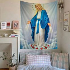 Tenture Murale Art Chrétien "Vierge Marie des Grâces"