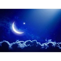 Tenture Murale Espace - Croissant de Lune Étoilé