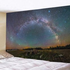 Tenture Murale Espace Galactique - Arc Céleste au-dessus des Champs Endormis