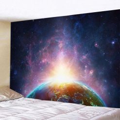 Tenture Murale Espace Galactique - Aube Solaire sur la Terre