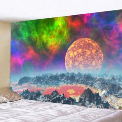 Tenture Murale Espace Galactique - Éruption Chromatique sur Planète de Cristal