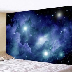 Tenture Murale Espace Galactique - Lueurs Bleutées du Voile Stellaire