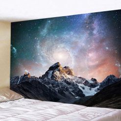 Tenture Murale Espace Galactique - Sommets Glacés sous Spirale Stellaire