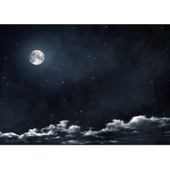 Tenture Murale Espace - Nuit Étoilée et Pleine Lune