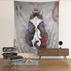 Tenture Murale Japonaise Chat Empereur Insectes & Créatures- Style Mystique et Tatouages Japonais
