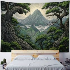Tenture Murale Nature Montagnes Sacrées et Forêt Ancestrale