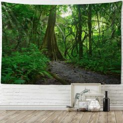 Tenture Murale Nature Sentier Sauvage dans la Jungle Luxuriante