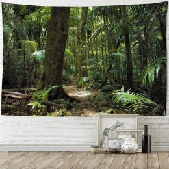 Tenture Murale Nature "Sentier Secret en Jungle Tropicale"