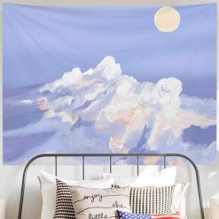 Tenture Murale Paysage Nuages Pastel sous Lune Pâle