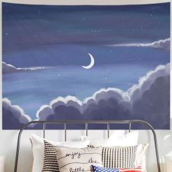 Tenture Murale Paysage Nuit Paisible au Croissant de Lune