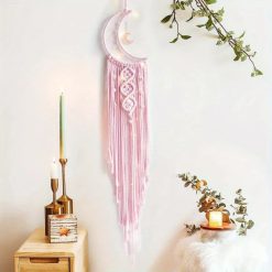 Attrape-Rêves Bohème – Croissant Lunaire Rosé