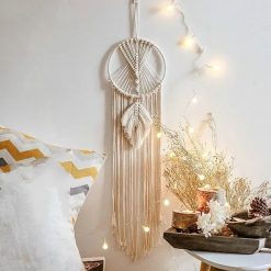 Attrape-Rêves Symphonie Bohème avec Feuilles en Macramé