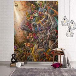 Tenture Murale Animaux Ballet Sauvage des Oiseaux Exotiques